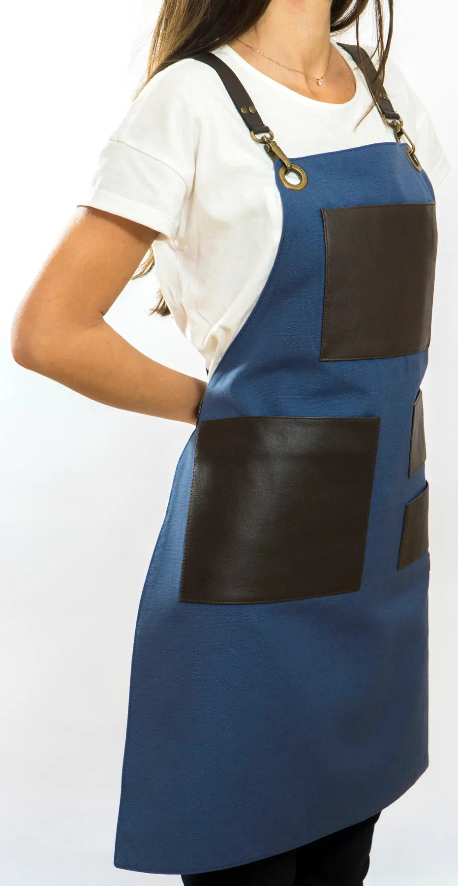 01 Leonardo Navy Apron - Monapron