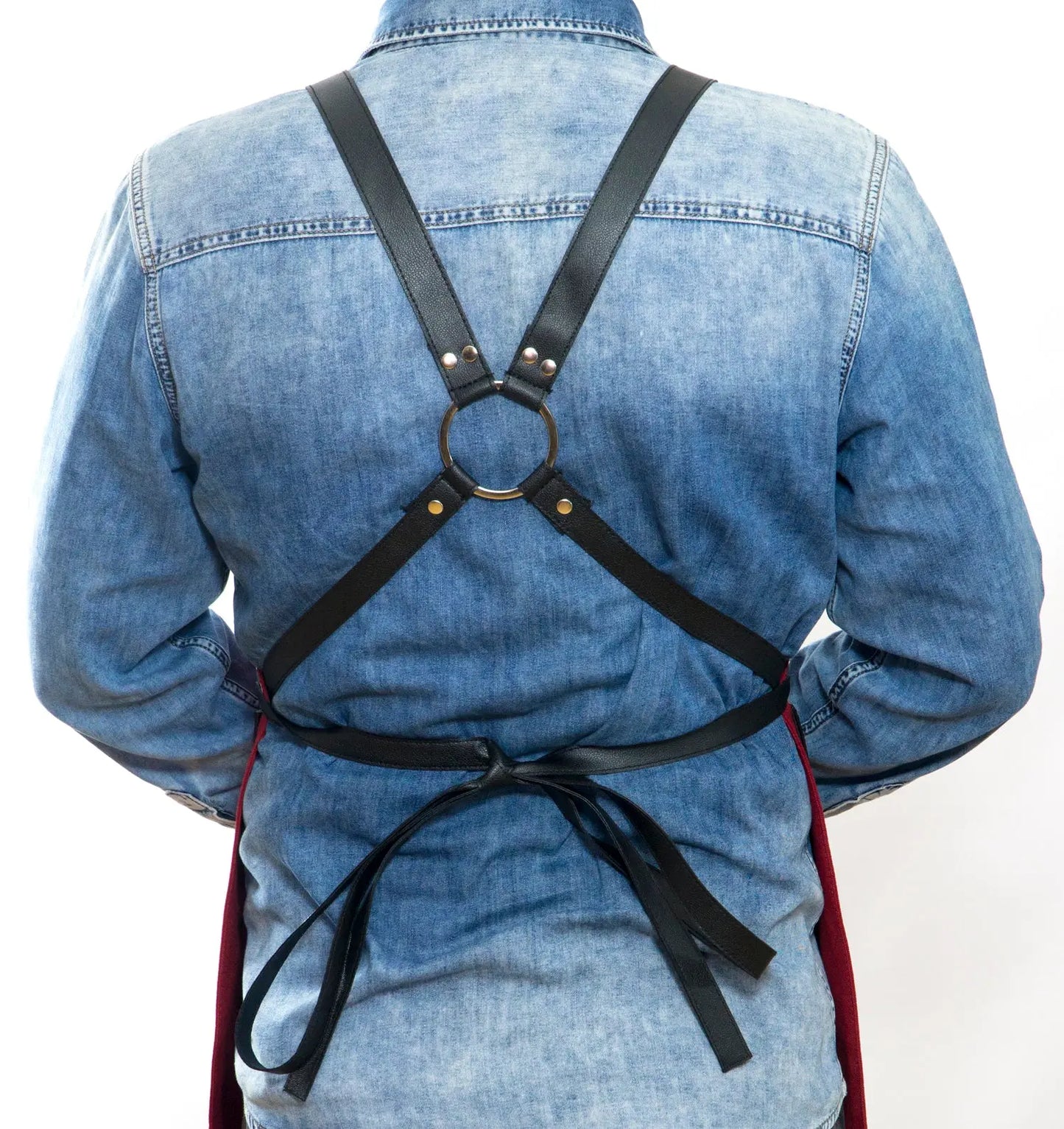 01 Leonardo Red Apron - Monapron
