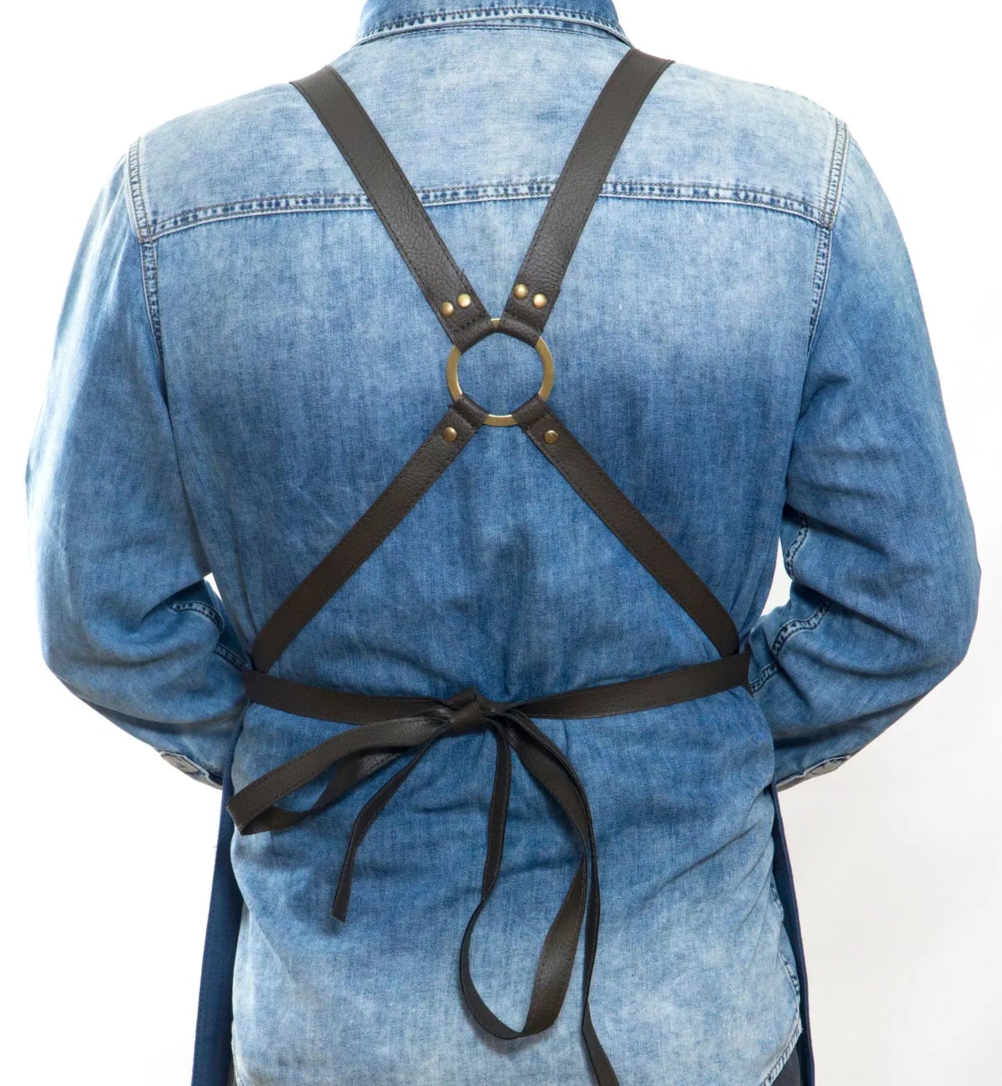 01 Leonardo Navy Apron - Monapron
