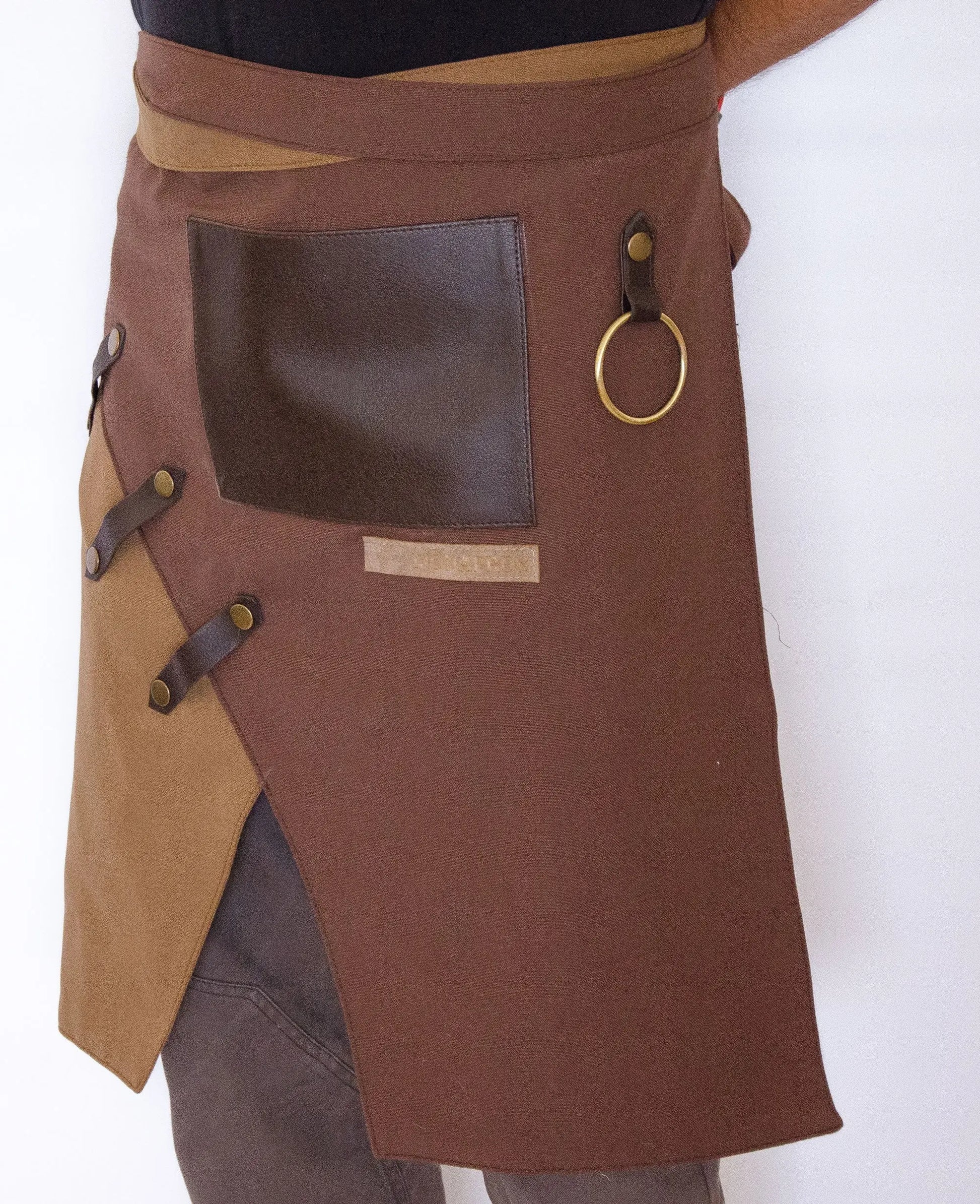apron - önlük - 02 Miro Short Brown Apron - Monapron