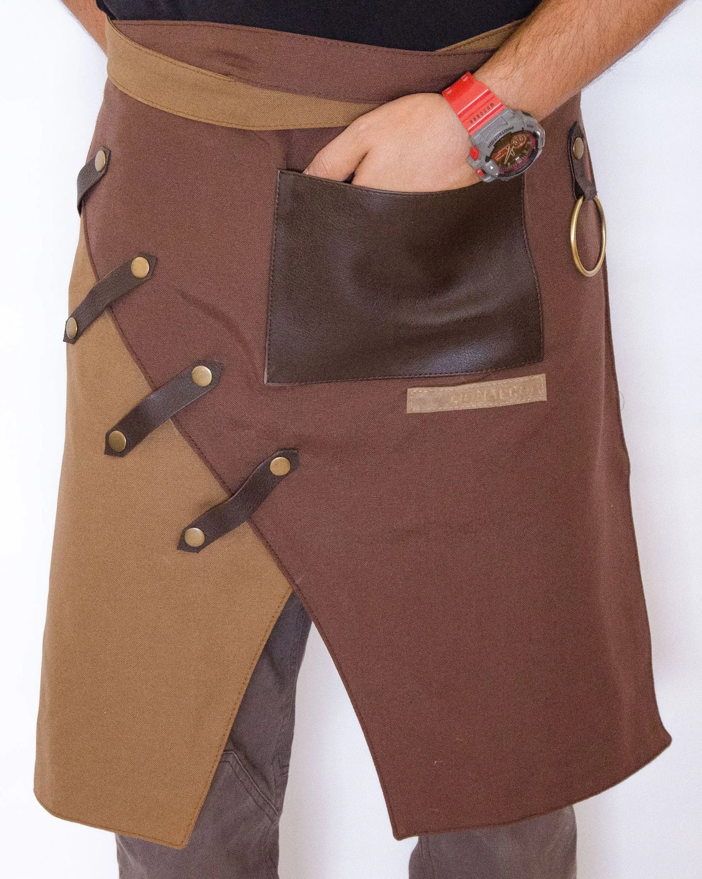 apron - önlük - 02 Miro Short Brown Apron - Monapron