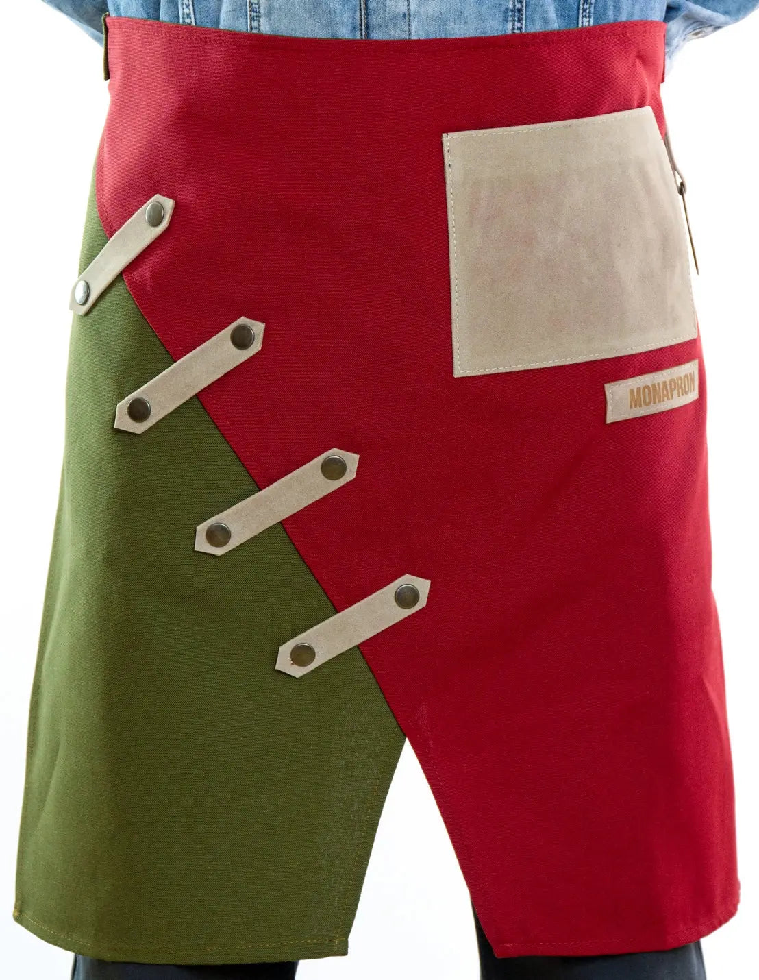 apron - önlük - 02 Miro Short Red- Green Apron - Monapron