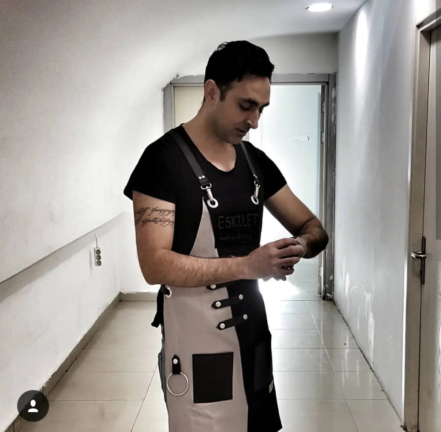 apron - önlük - 02 Miro Black-Grey Apron - Monapron
