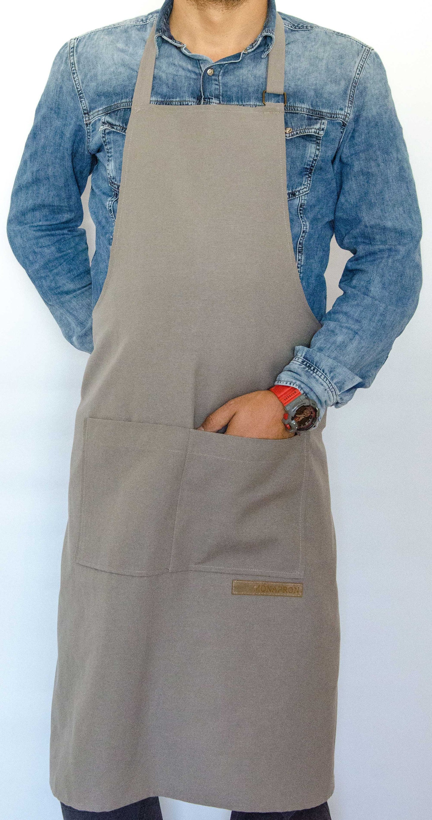 apron - önlük - 52 Nakkas Chef Grey Apron - Monapron