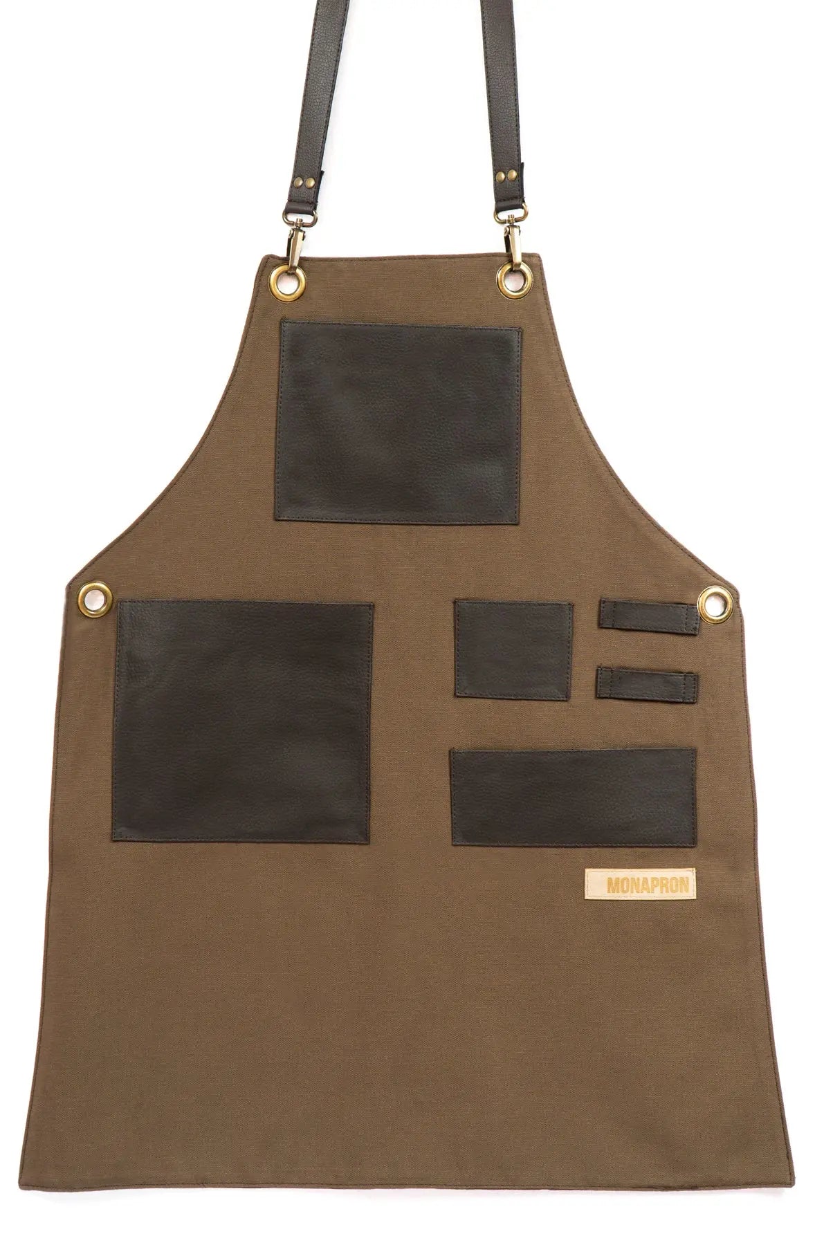 01 Leonardo Dark Brown Apron - Monapron