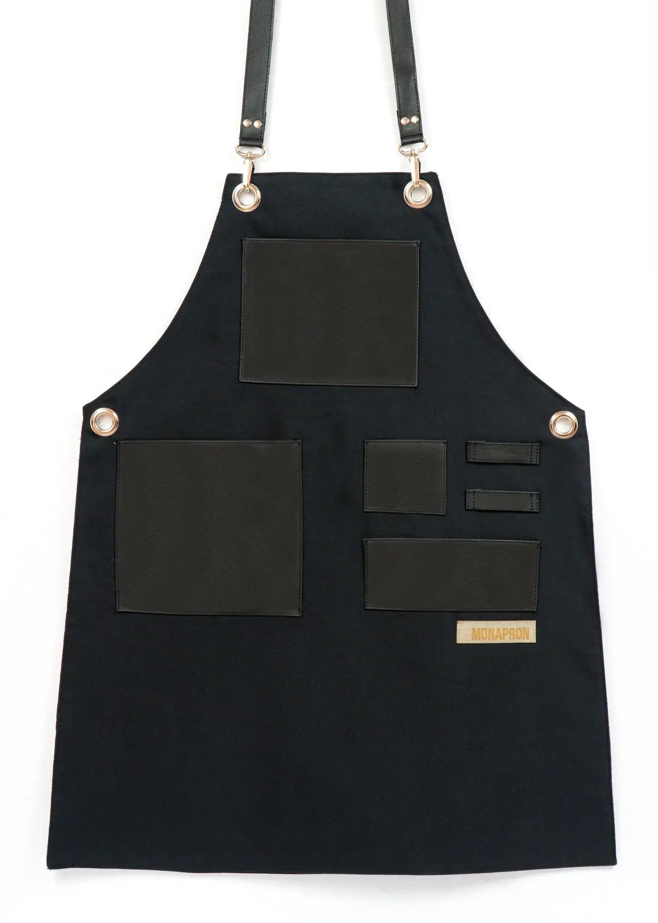 01 Leonardo Black Apron - Monapron