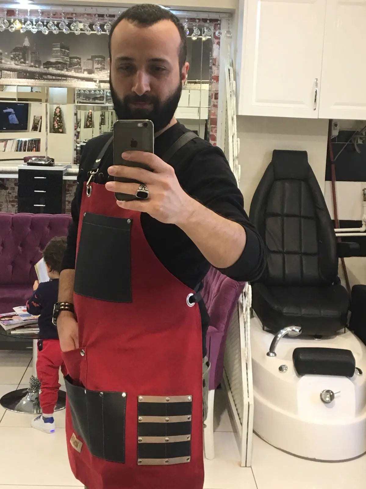 apron - önlük - 09 Titian Red Apron - Monapron