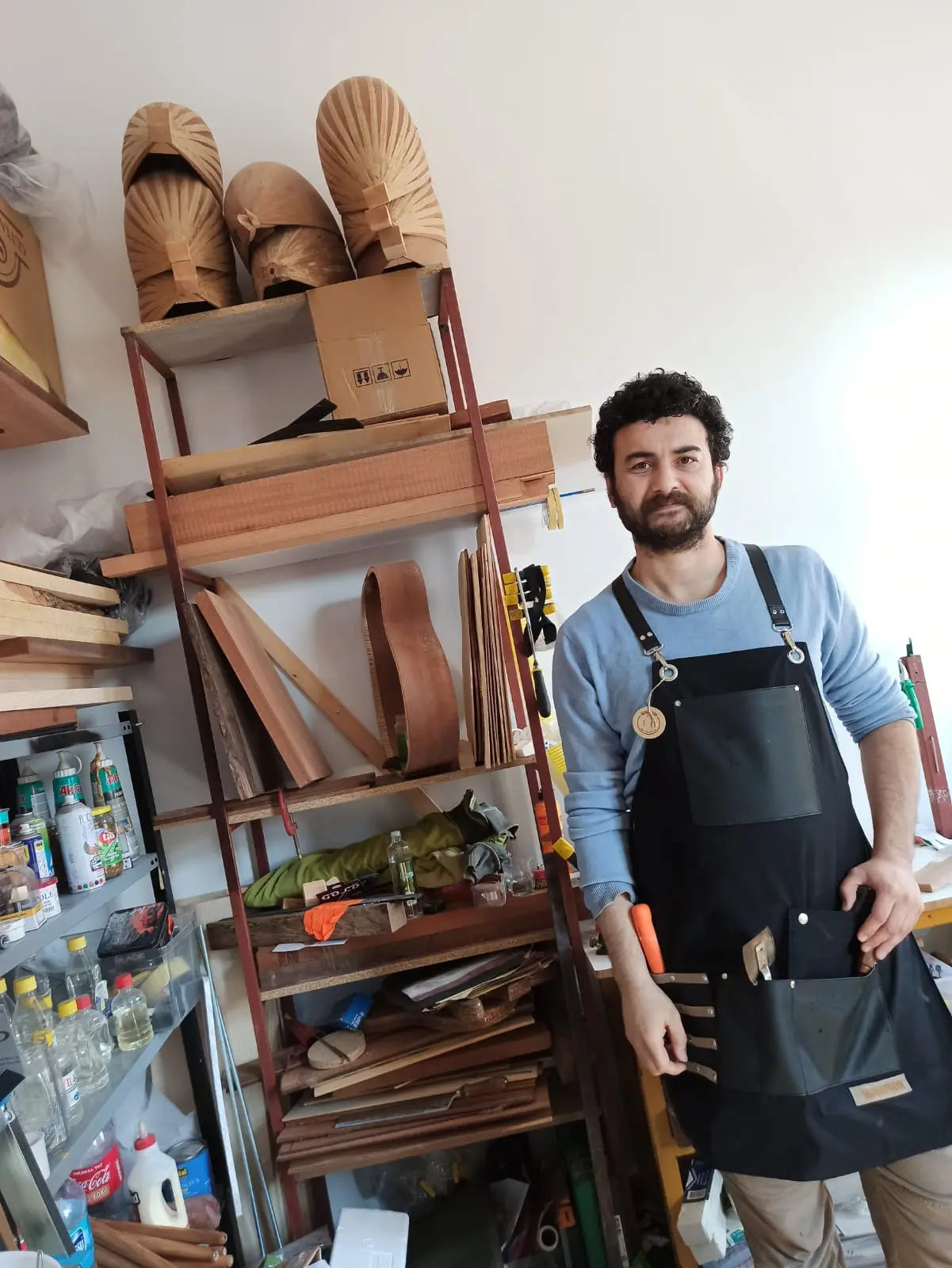 apron - önlük - 20 Giotto Black-Beige Apron - Monapron