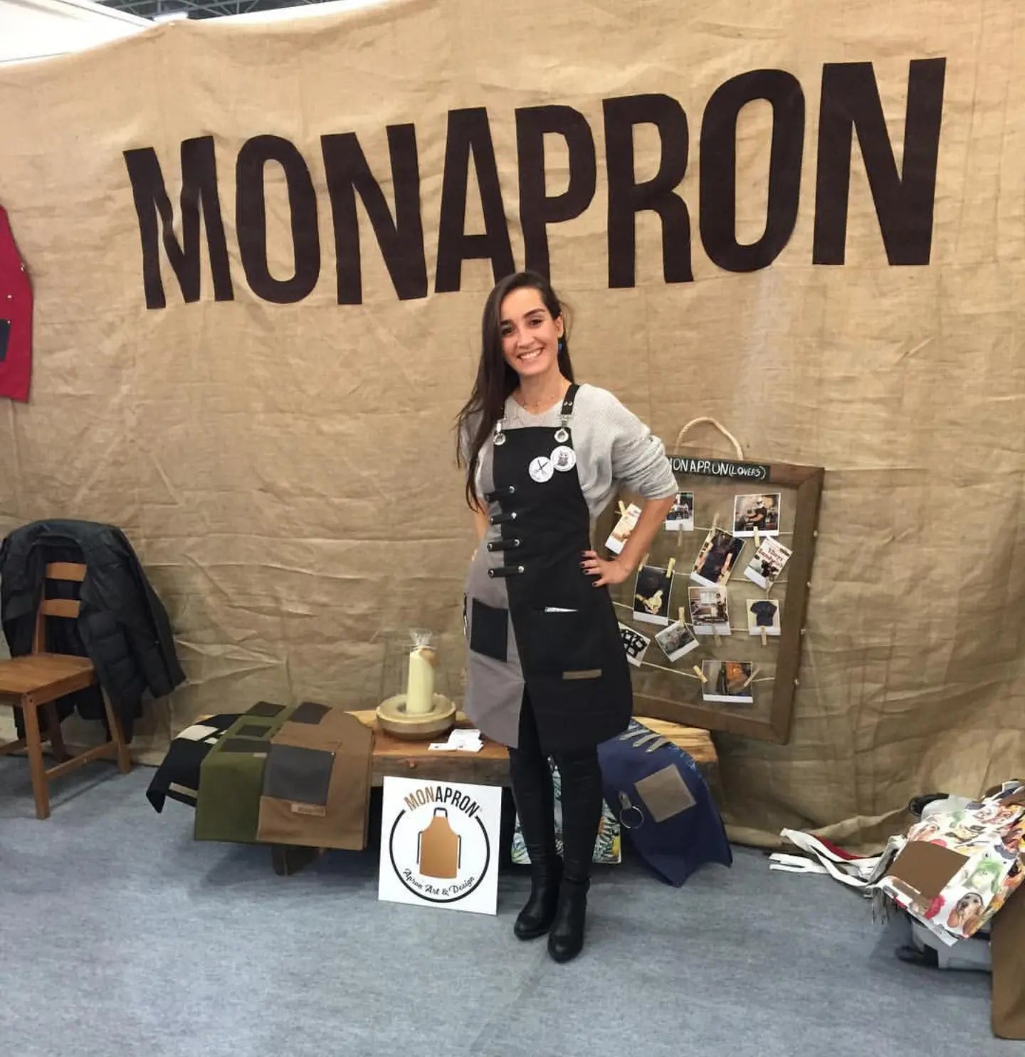 apron - önlük - 02 Miro Black-Grey Apron - Monapron