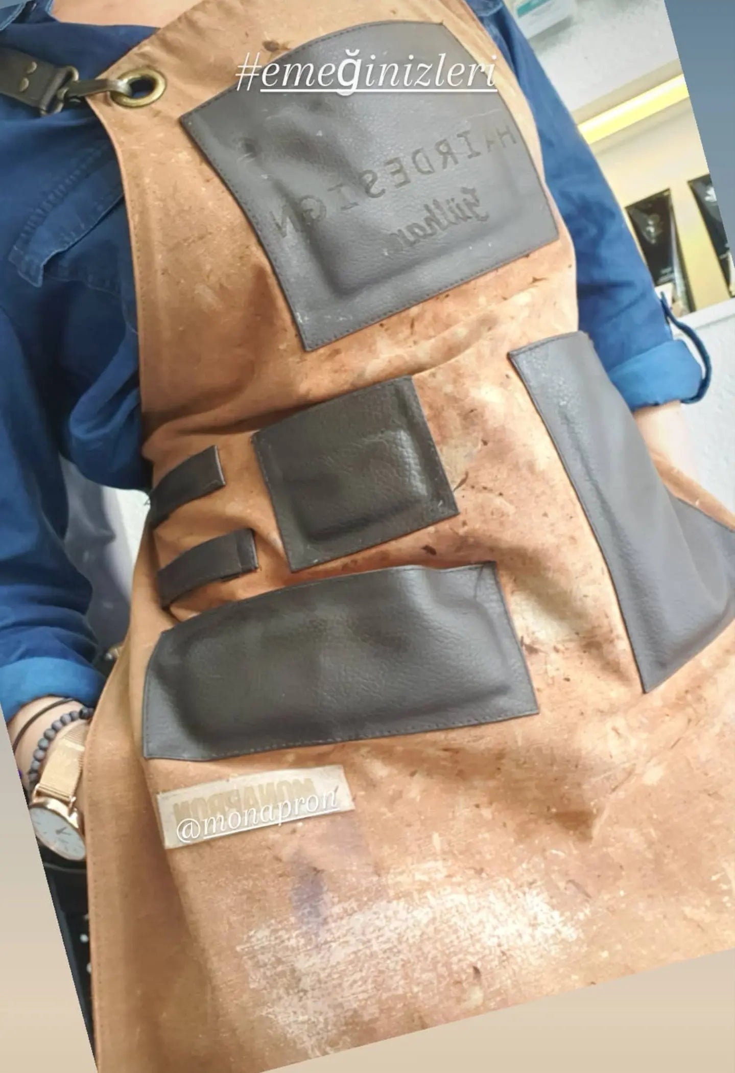 apron - önlük - 01 Leonardo Green Apron - Monapron