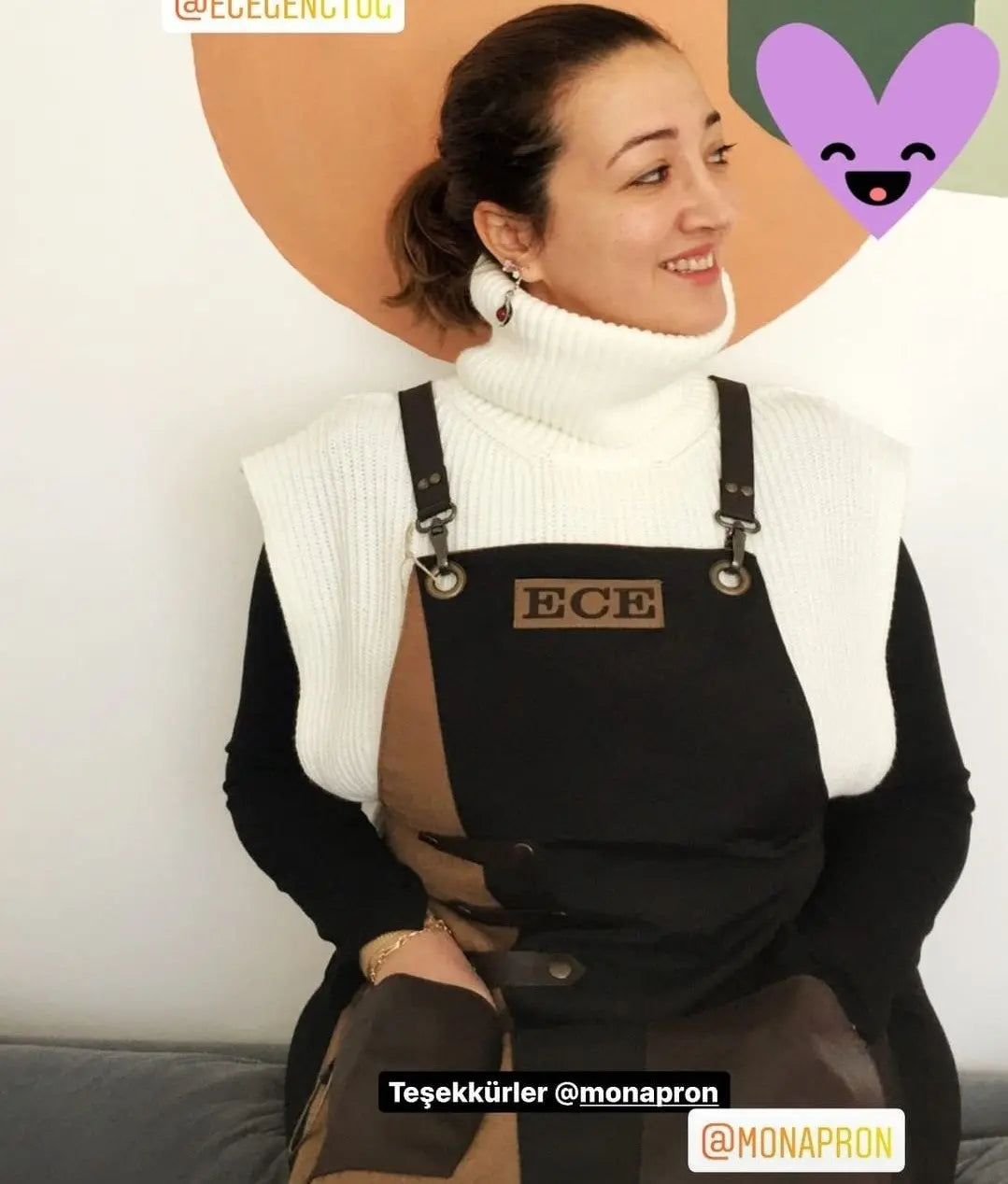 apron - önlük - 02 Miro Black-Brown Apron - Monapron
