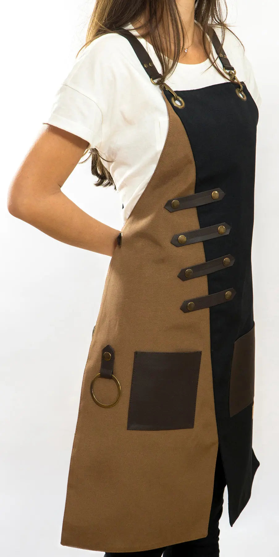 apron - önlük - 02 Miro Black-Brown Apron - Monapron