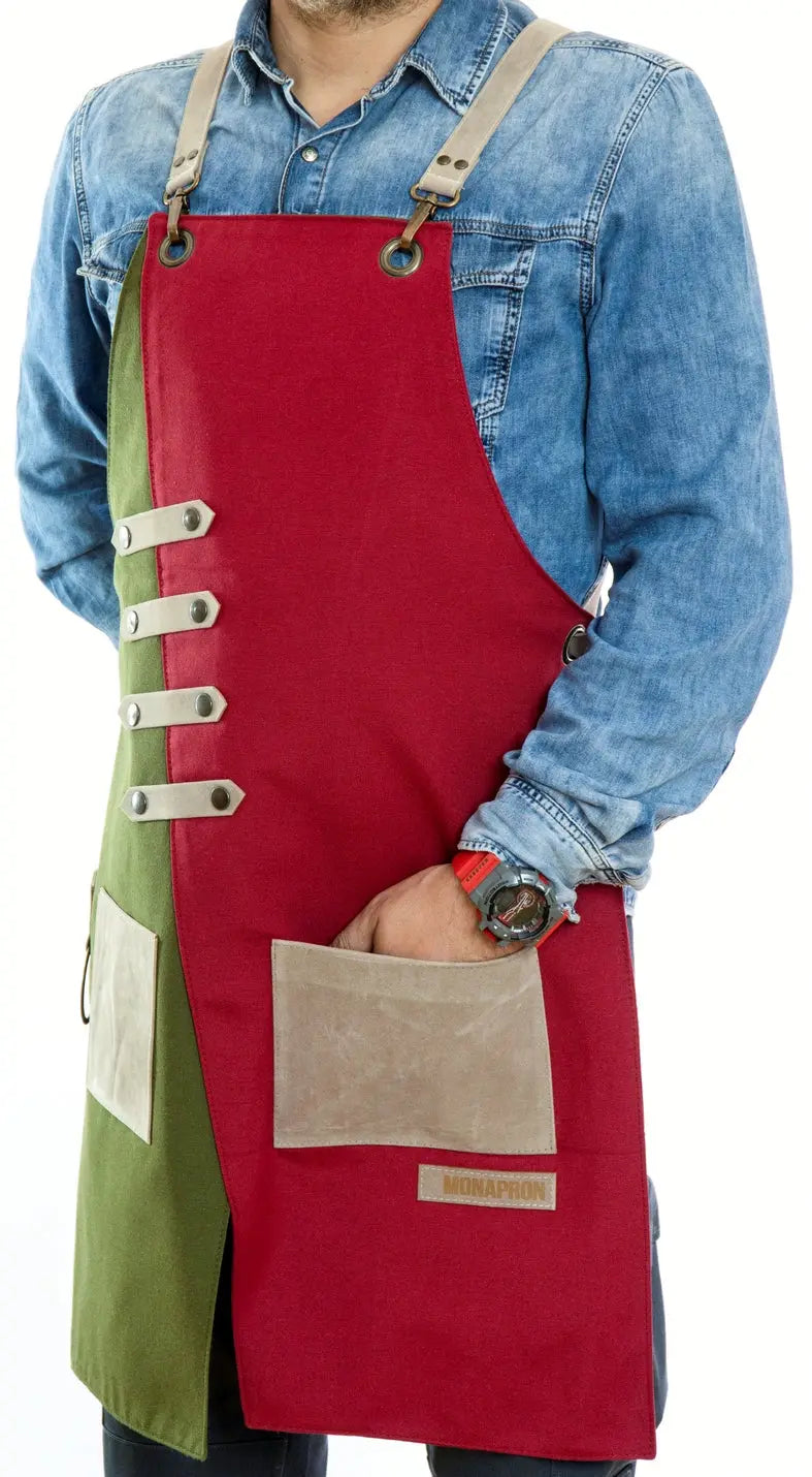 apron - önlük - 02 Miro Green-Red Apron - Monapron