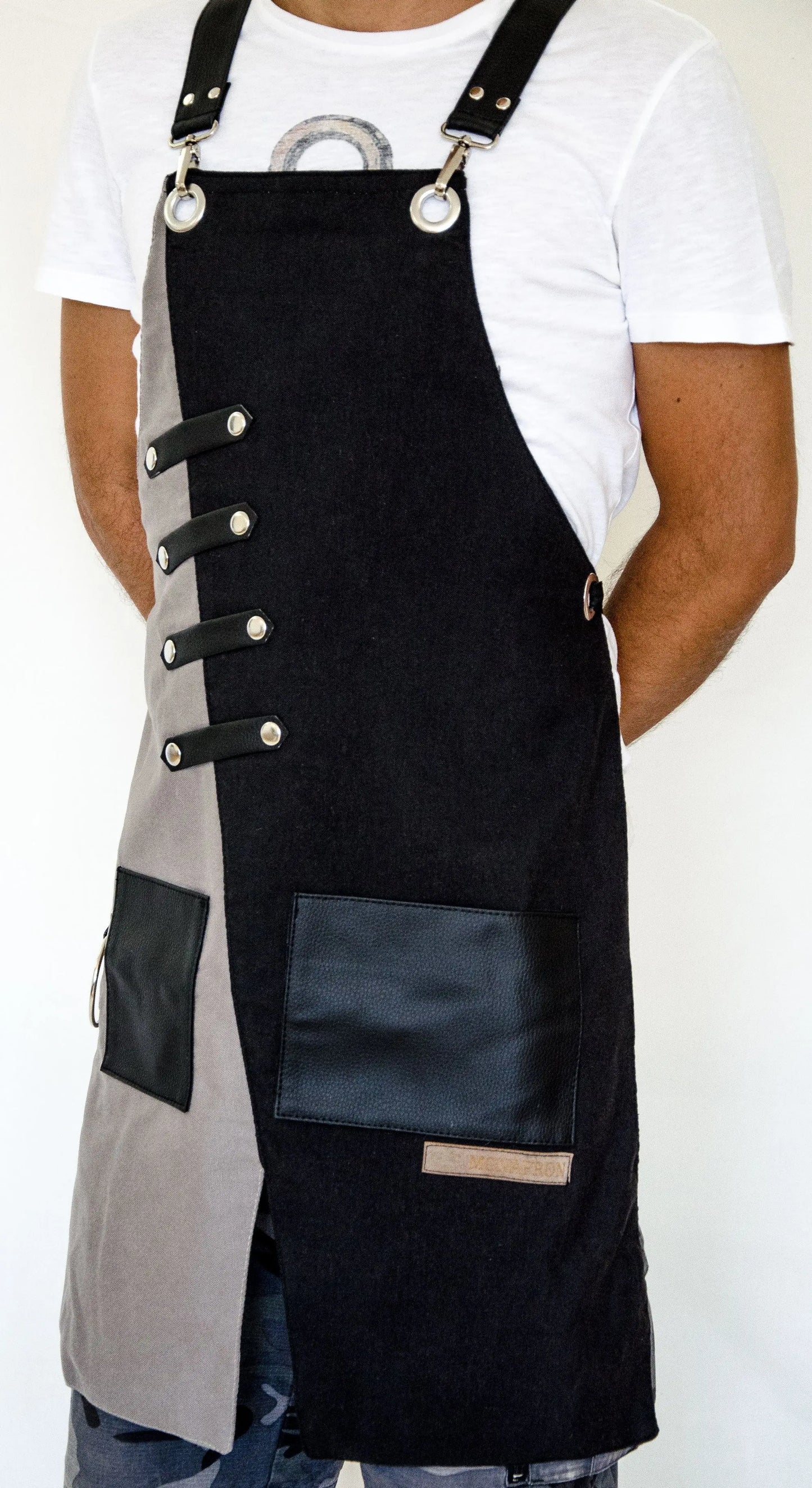 apron - önlük - 02 Miro Black-Grey Apron - Monapron
