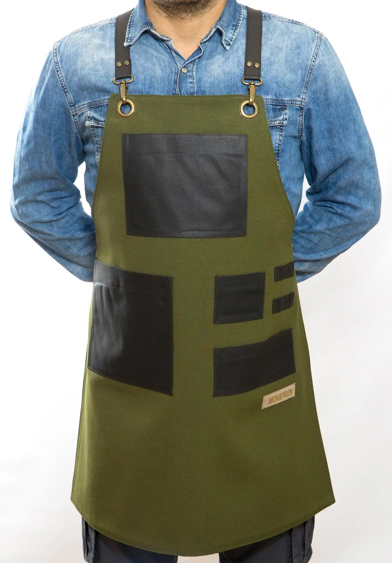 apron - önlük - 01 Leonardo Green Apron - Monapron