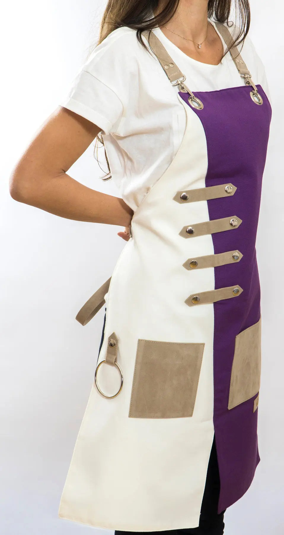 apron - önlük - 02 Miro Purple-White Apron - Monapron