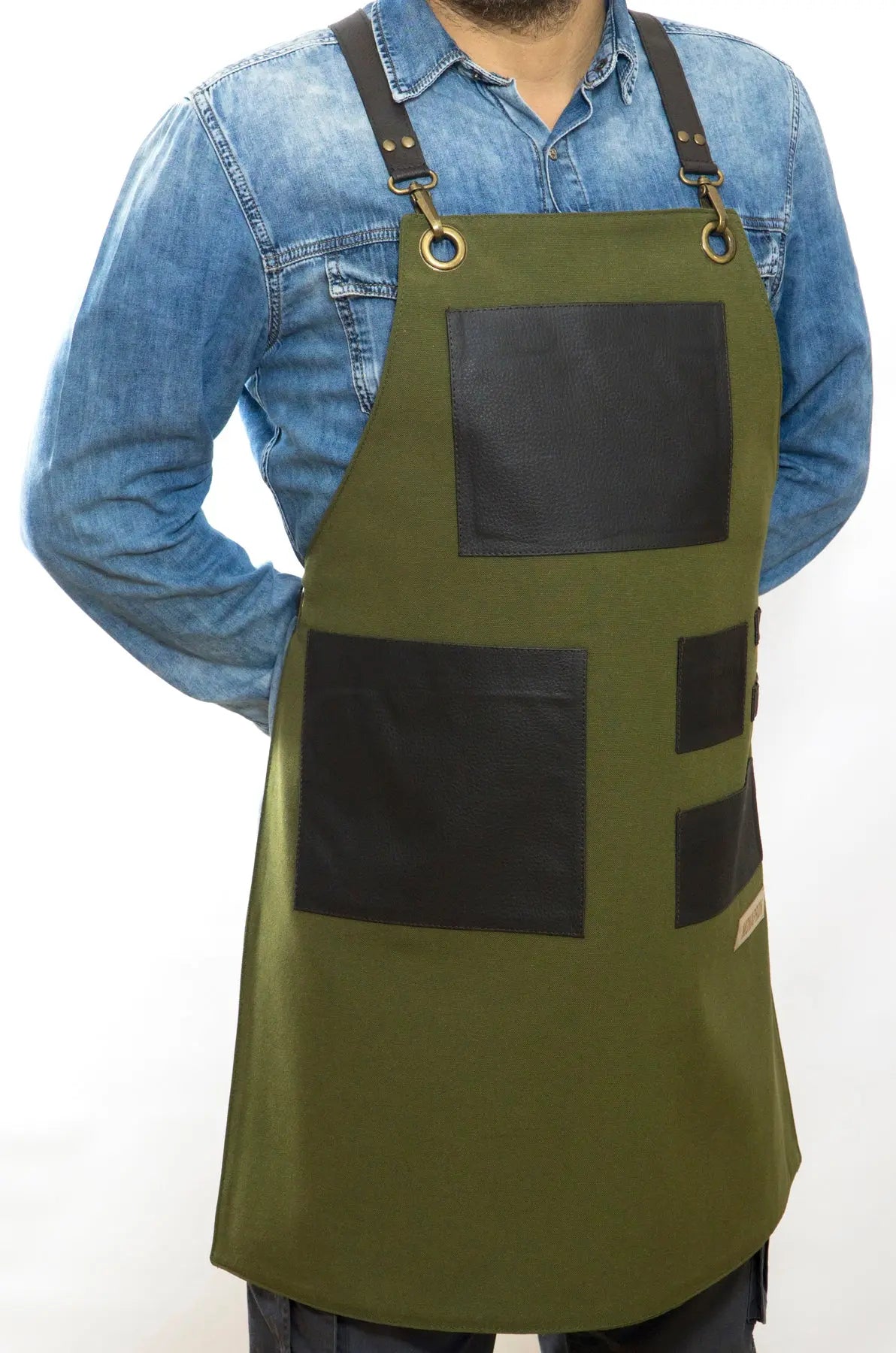 apron - önlük - 01 Leonardo Green Apron - Monapron