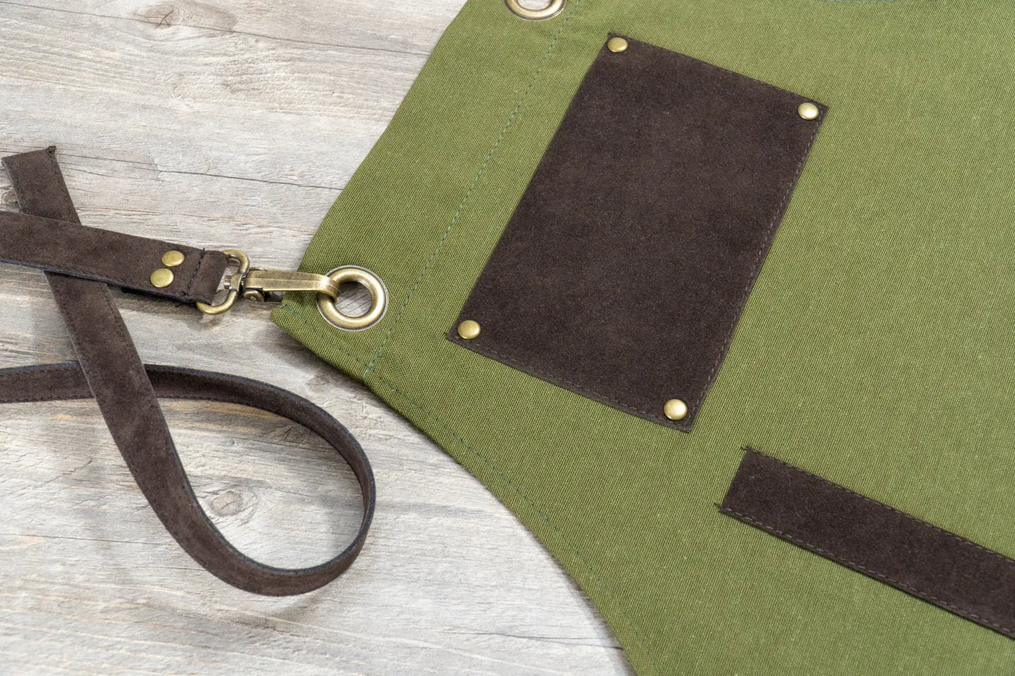 apron - önlük - 06 Ghiberti Green-Brown Apron - Monapron