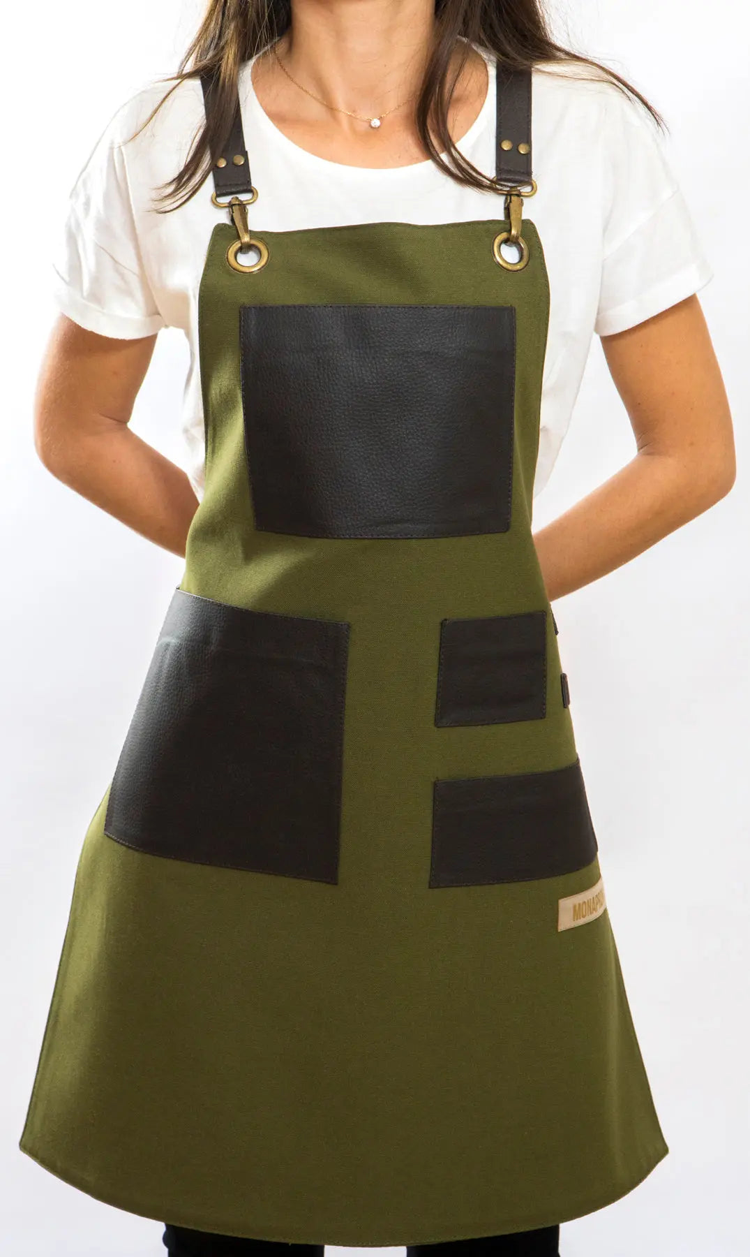 apron - önlük - 01 Leonardo Green Apron - Monapron