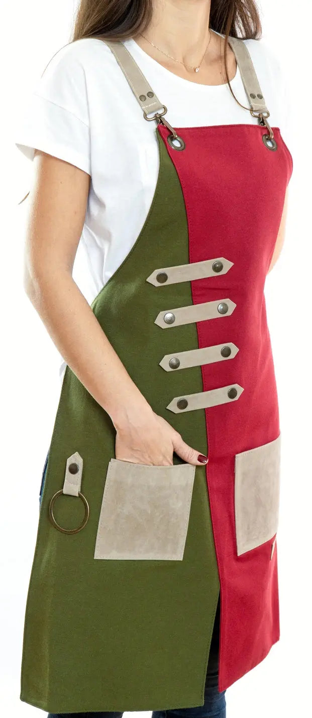 apron - önlük - 02 Miro Green-Red Apron - Monapron