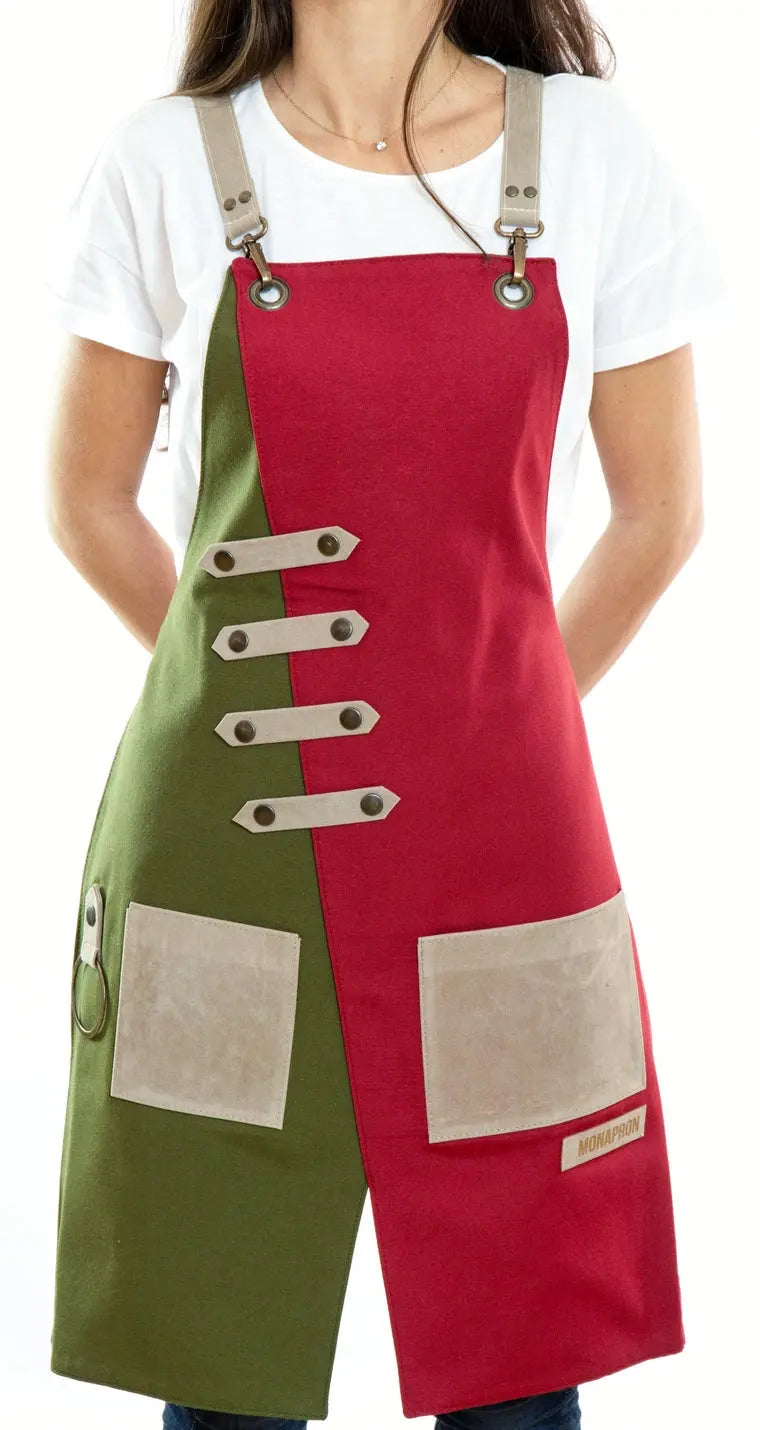apron - önlük - 02 Miro Green-Red Apron - Monapron