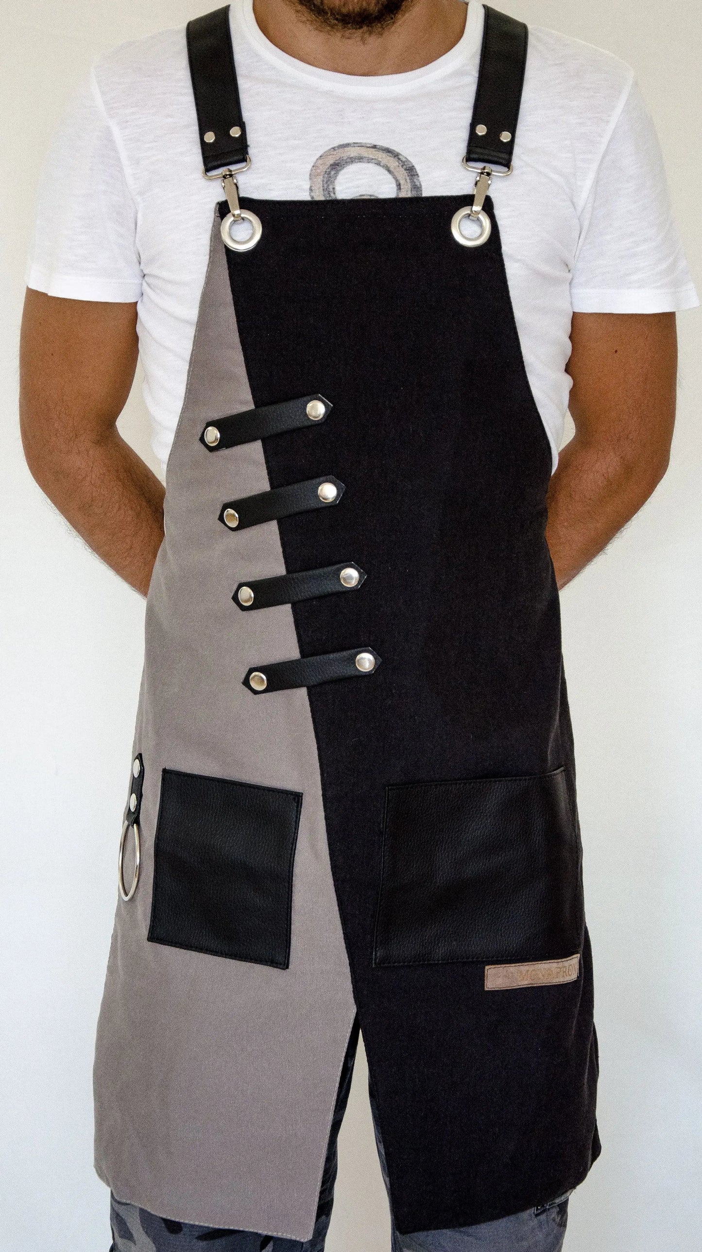 apron - önlük - 02 Miro Black-Grey Apron - Monapron