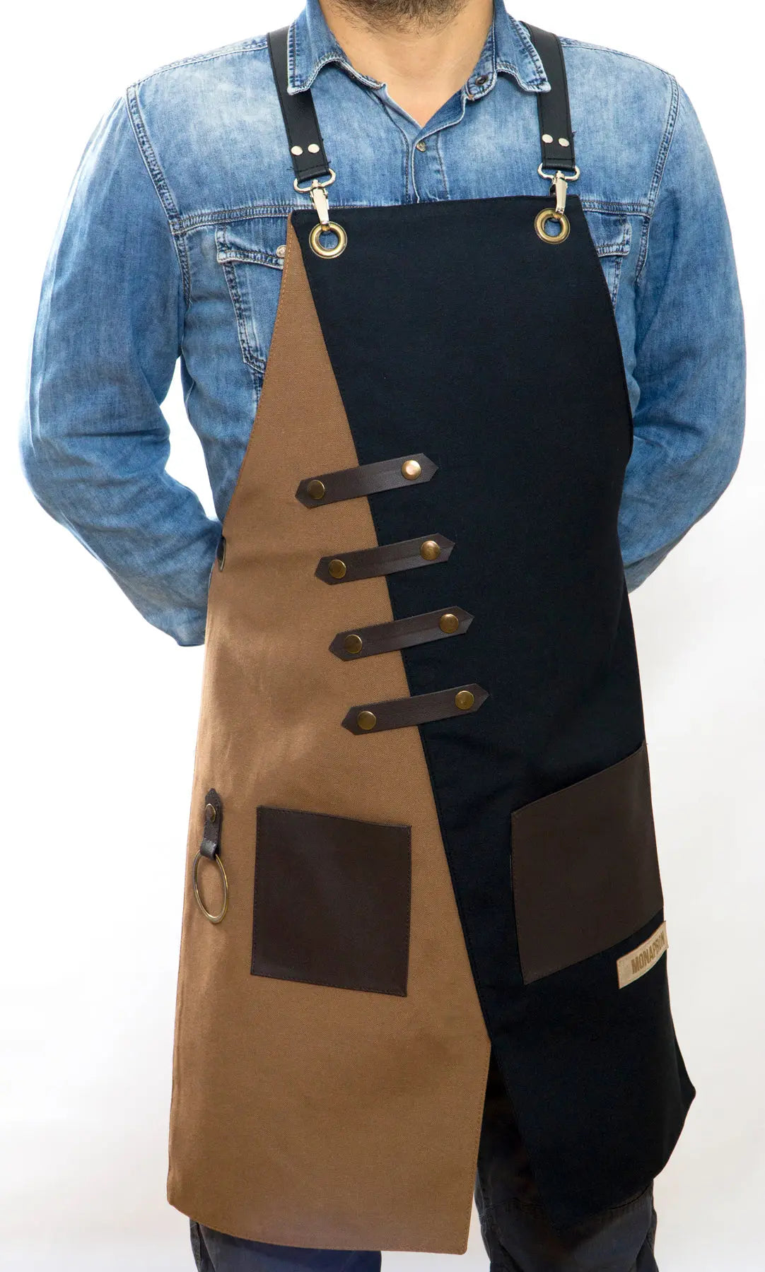 apron - önlük - 02 Miro Black-Brown Apron - Monapron