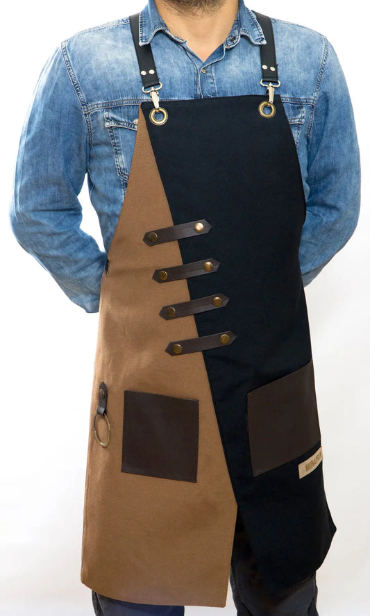 apron - önlük - 02 Miro Black-Brown Apron - Monapron