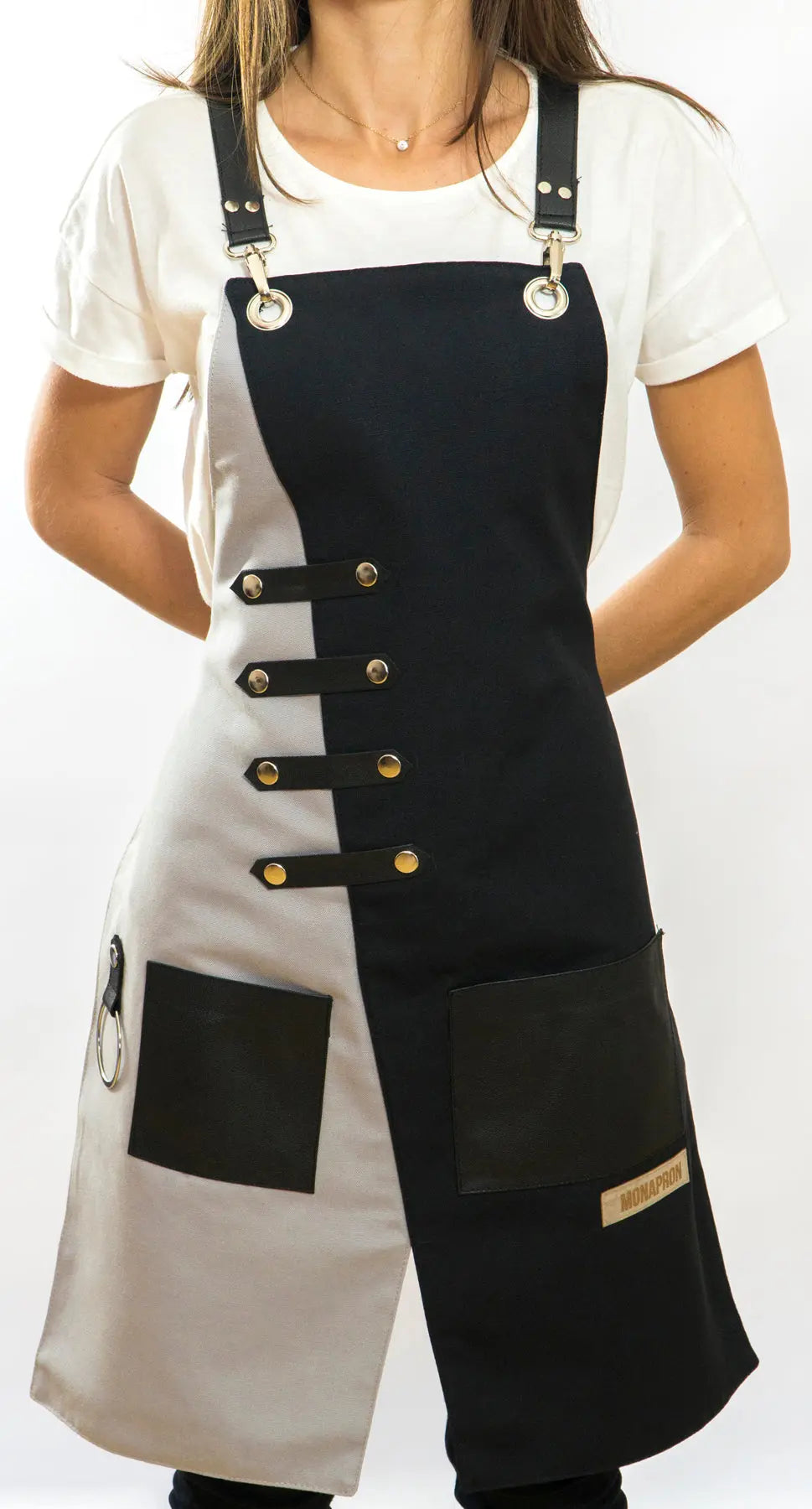 apron - önlük - 02 Miro Black-Grey Apron - Monapron