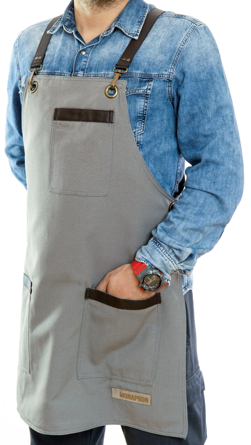 23 Caravaggio Grey Apron - Monapron